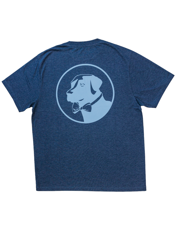 A blue Original Logo SS Tee with a dog's head on it. This short sleeve tee features a printed logo of a dog's head, adding a touch of playfulness to your wardrobe.