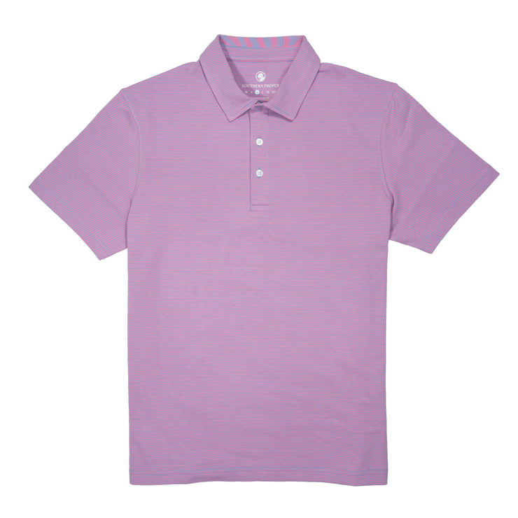 The men's Tensaw Stripe Polo, made with lightweight Peruvian cotton.