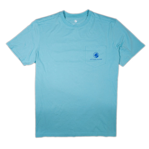 A Southeasterly Winds SS Tee with a blue pocket.