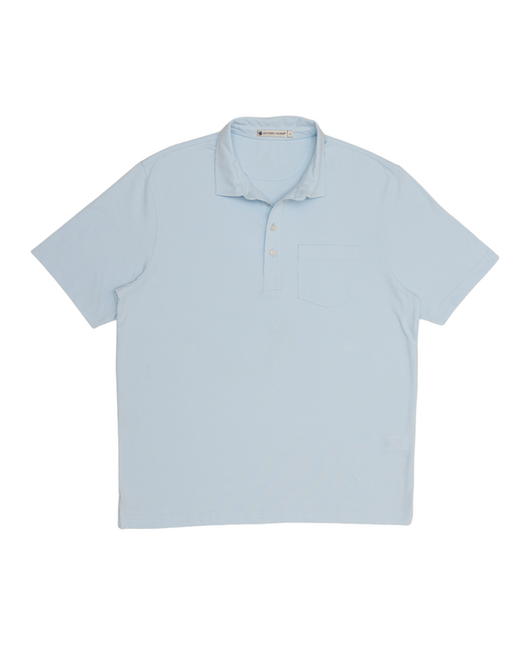 The men's light blue Magnolia Polo shirt.