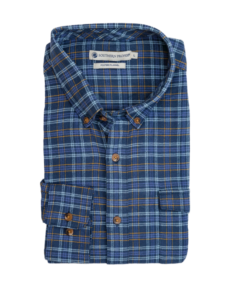 Southern Flannel Fosters Navy Southern Proper