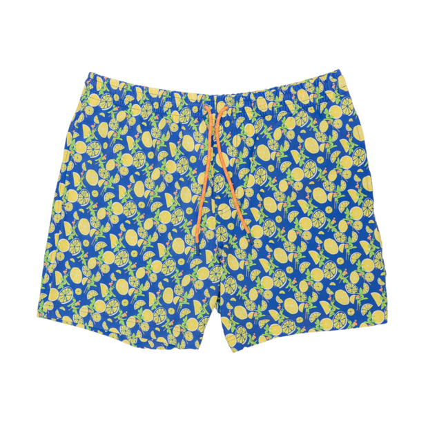 A blue and yellow swim trunk with Just Add Lemons Swim: Nautical Blue ...