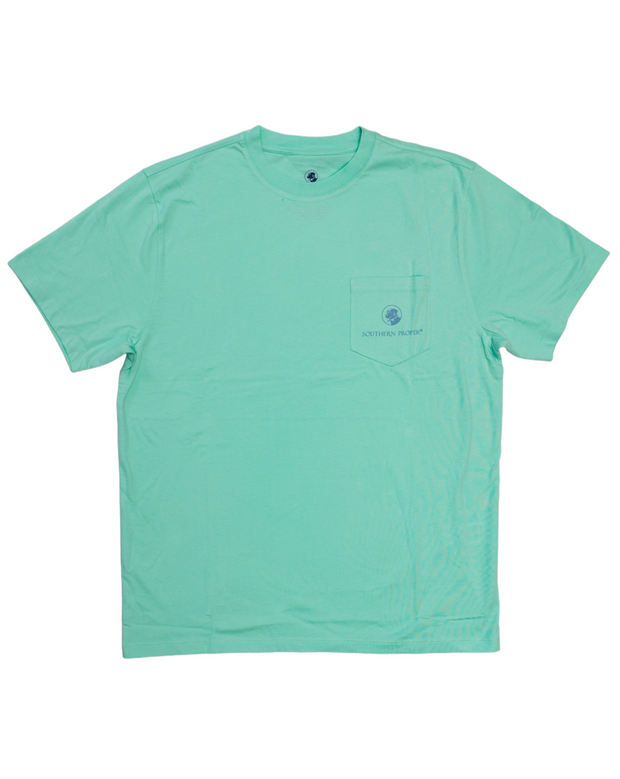 The men's Original Logo SS Tee in mint green with a printed logo.