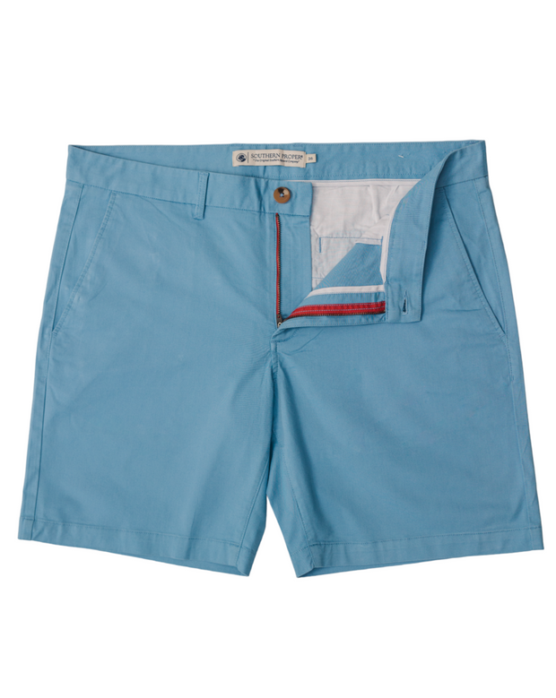 The men's Bluff Short: Coastal Blue with an inseam.