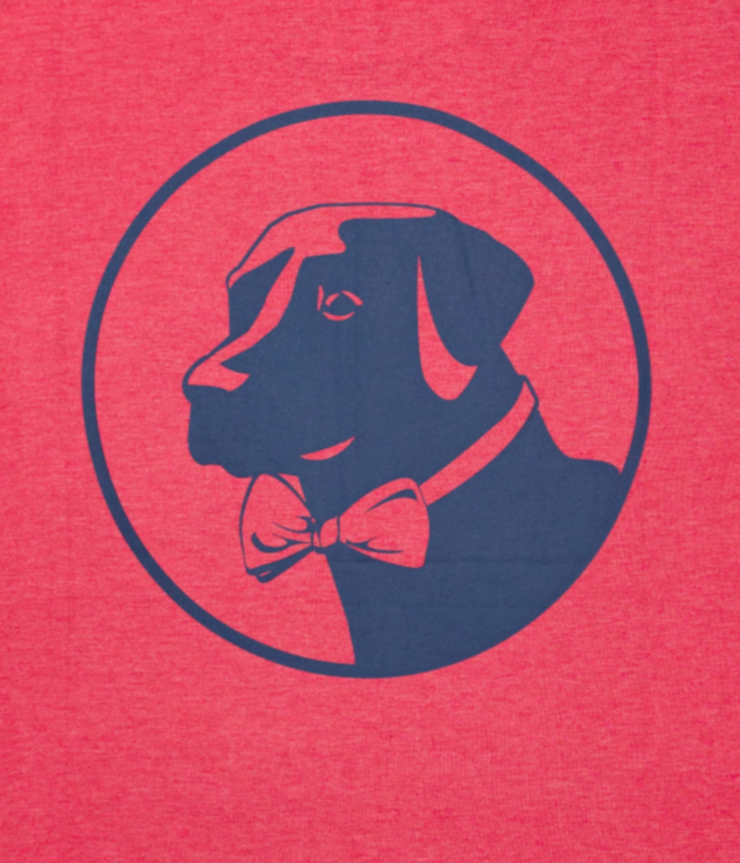 An Original Logo SS Tee with a black dog in a bow tie, perfect for casual wear.