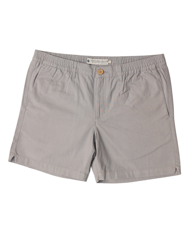 A men's PC Short: Anchor Grey with buttons on the side made of Southern Proper Pima cotton.