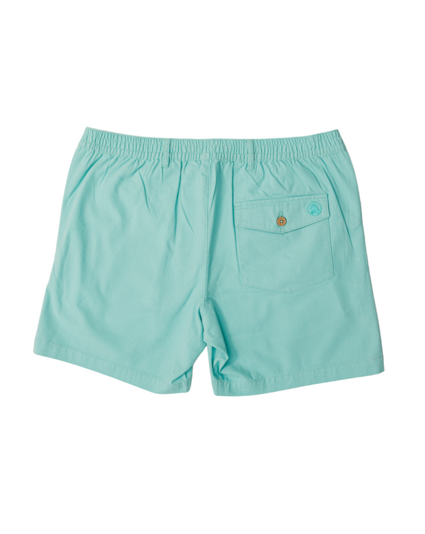 The men's PC Short: Aegean in mint green featuring an embroidered logo.