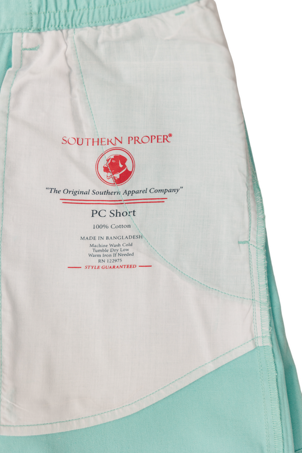 A pair of Aegean Shorts with the embroidered logo "Southern's Brother" on them.