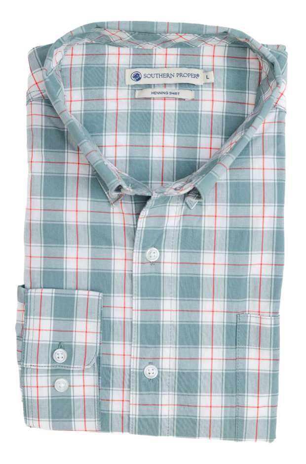 The men's Henning Shirt: Oak plaid dress shirt.