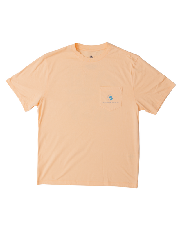 The Southern Comforts SS Tee: Apricot is a stylish and comfortable choice. This printed logo short sleeve tee is perfect for any casual outing.