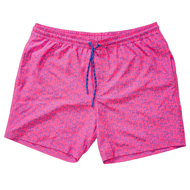 The men's Cocktail Swim: Pink Lemonade Southern Swim Trunks from the Spring 23 Keys collection.