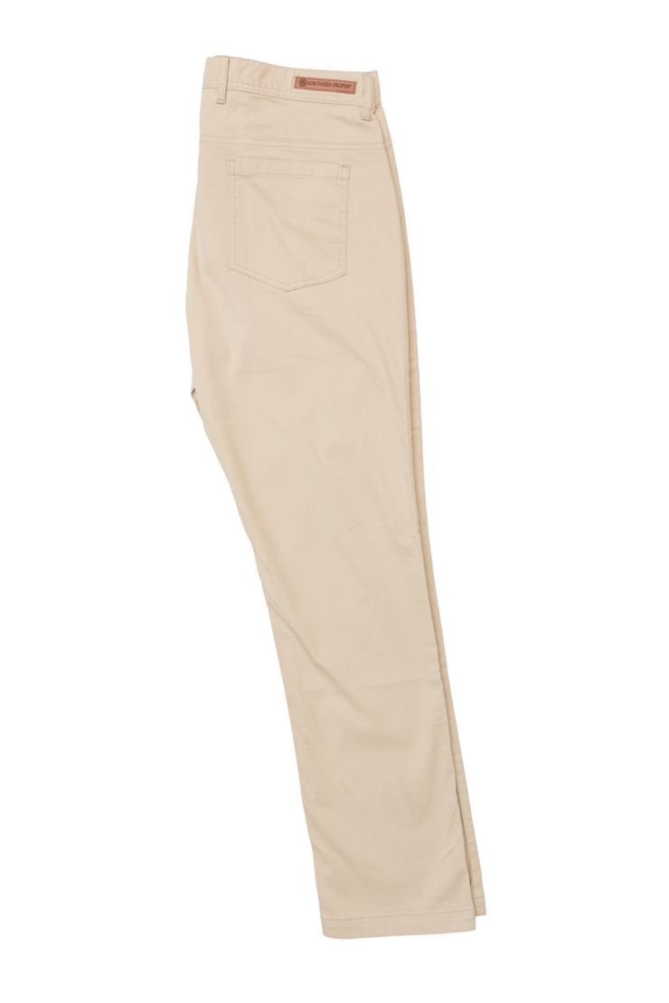 A pair of Needle Creek Five Pocket Pants in a traditional fit and classic straight leg, on a white background.