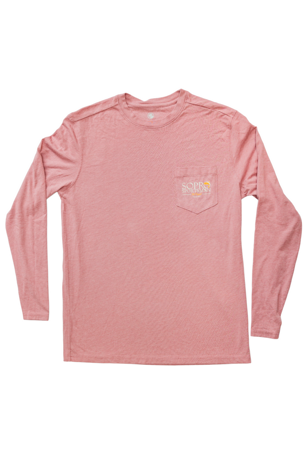 A SoPro Sportsman LS Tee with a printed front pocket.