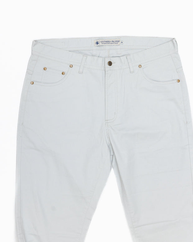 A pair of Needle Creek Five Pocket Pants with a Classic Straight Leg on a white background.