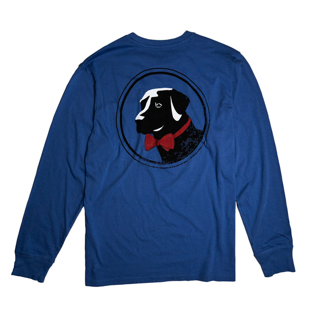 A Southern Proper Classic Logo Texture LS Tee with a dog's head on it.