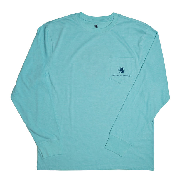 The Vintage SP LS Tee, made from a Peruvian cotton blend, has a pocket on the front.