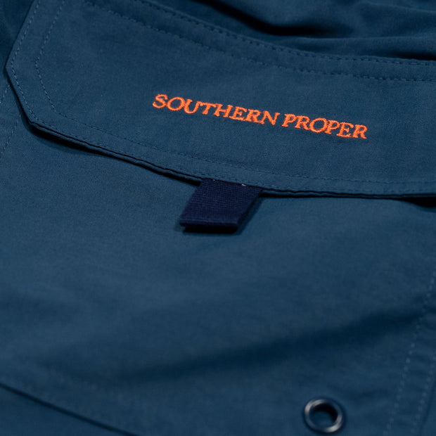A close up of a Southern Swim - Solid jacket with an elastic waistband.