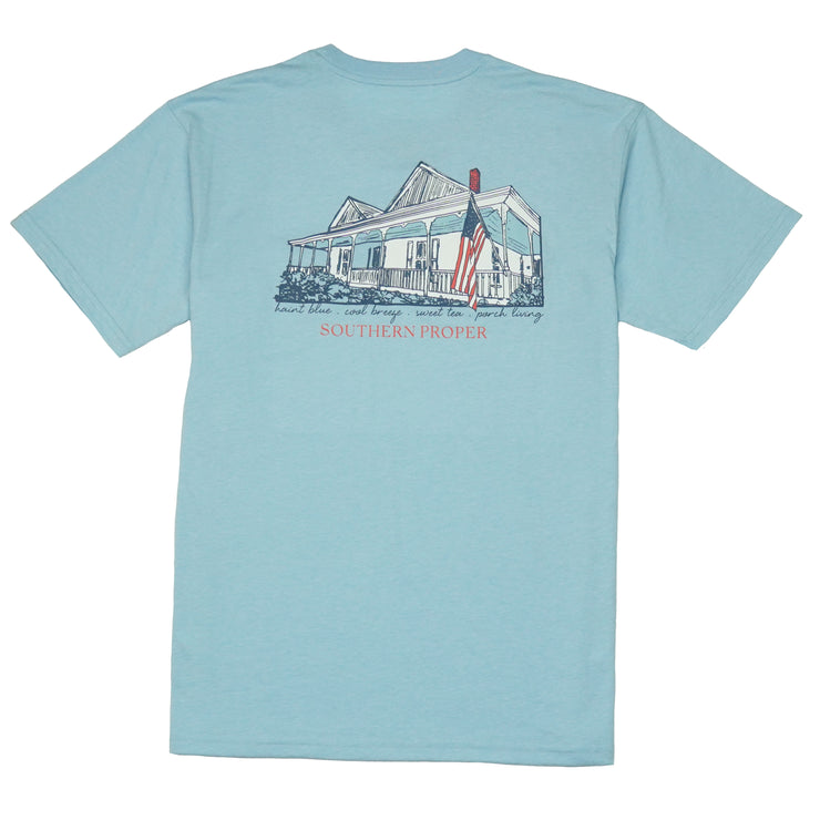 Southern Proper - Porch Living Tee: Heather Porch Blue