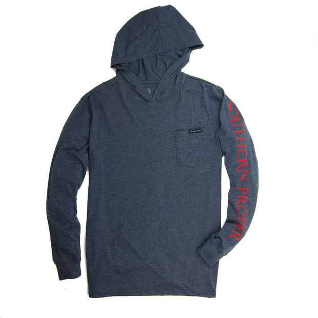 Southern Proper - Hoodie Tee: Heather Proper Navy
