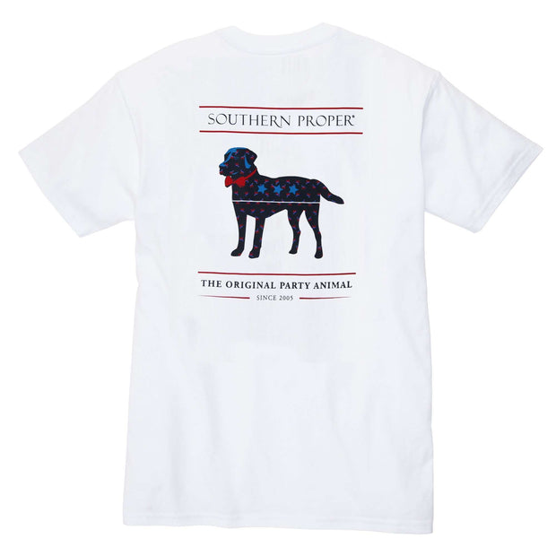 Southern Proper - American Party Animal Tee: White