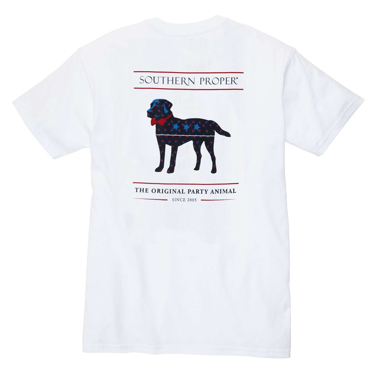 Southern Proper - American Party Animal Tee: White