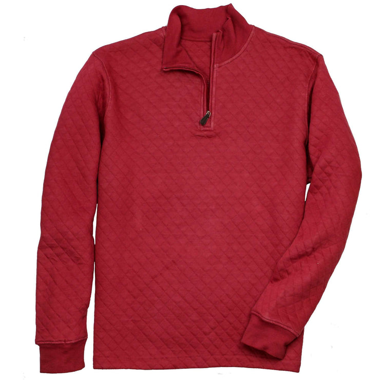 Southern Proper - Beau Quilted Quarterzip: Barn Red