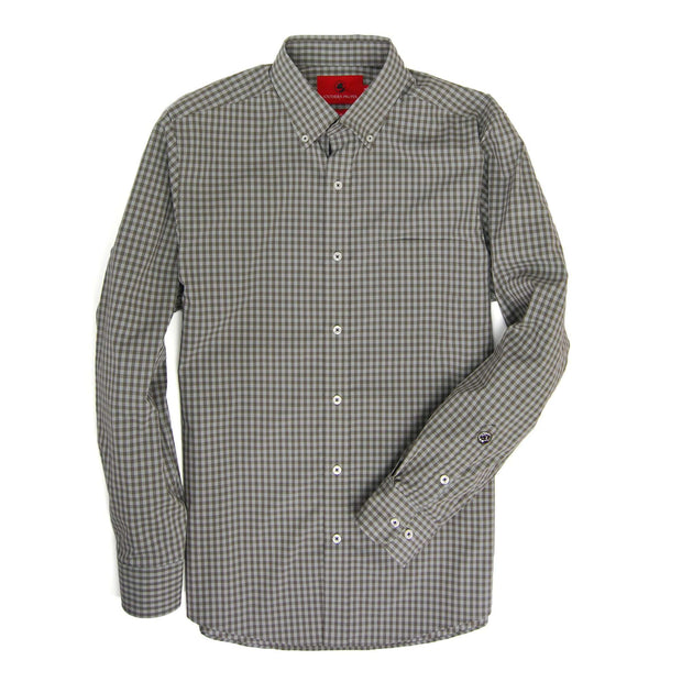 Southern Proper - Henning Shirt - Bungee Cord/Flint Grey Gingham