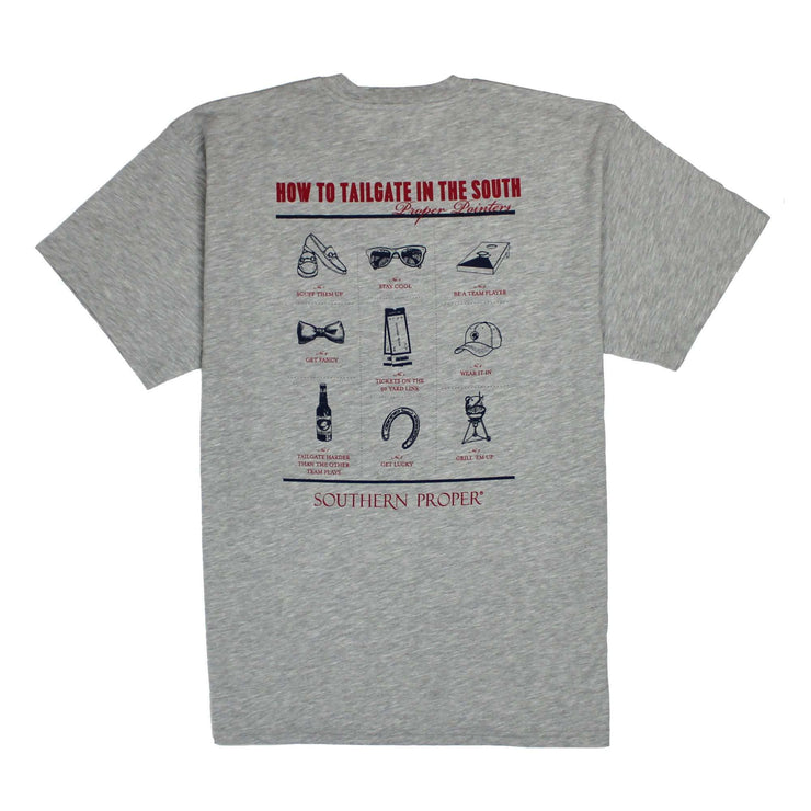 Southern Proper - How To Tailgate Tee: Heather Grey
